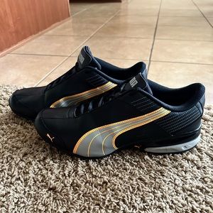 Pair of men’s size 13 black Puma shoes no filters on pics